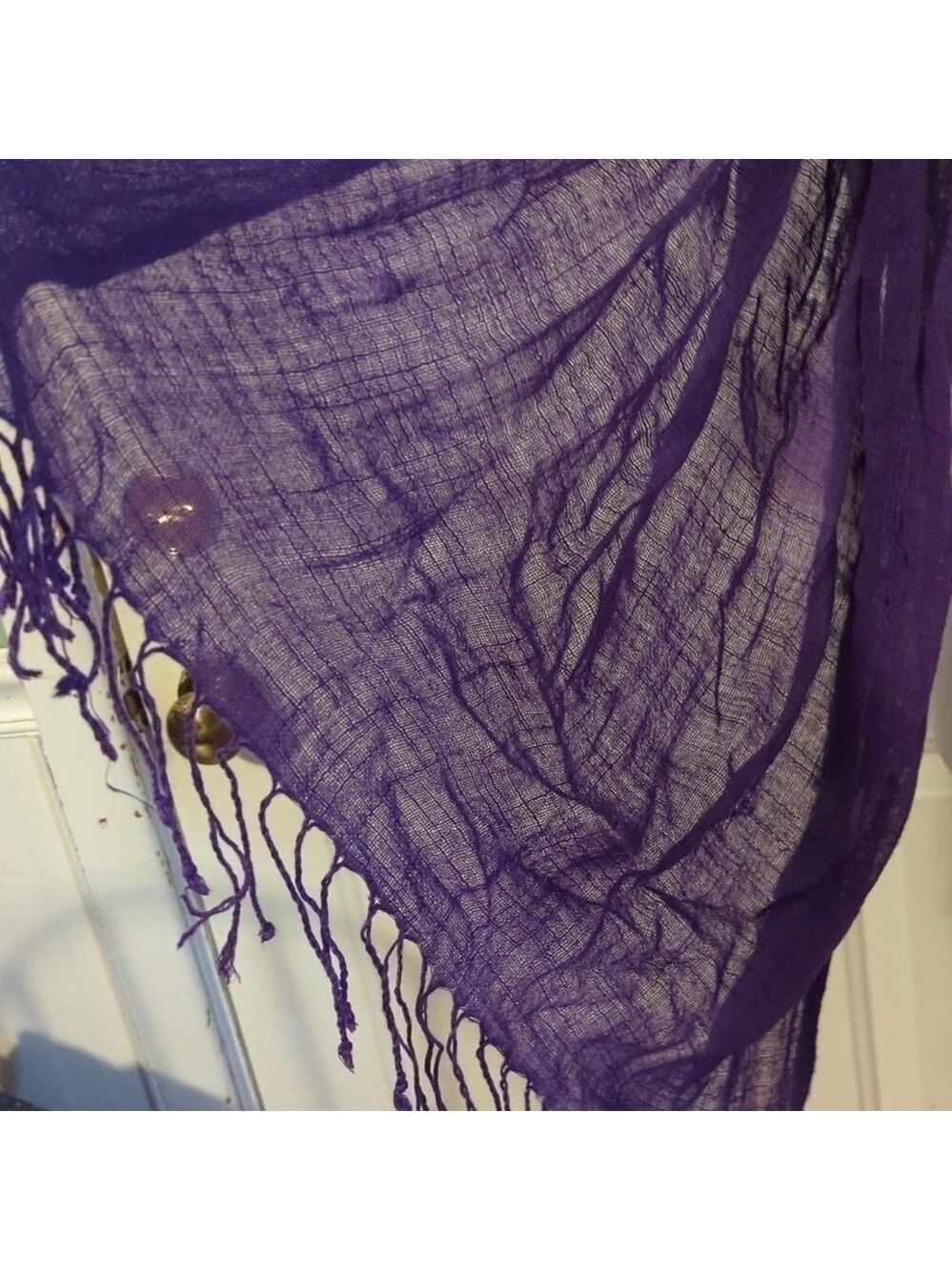 Amethyst Purple Gauze Shoulder Wrap Scarf Lightweight - Picture 4 of 7
